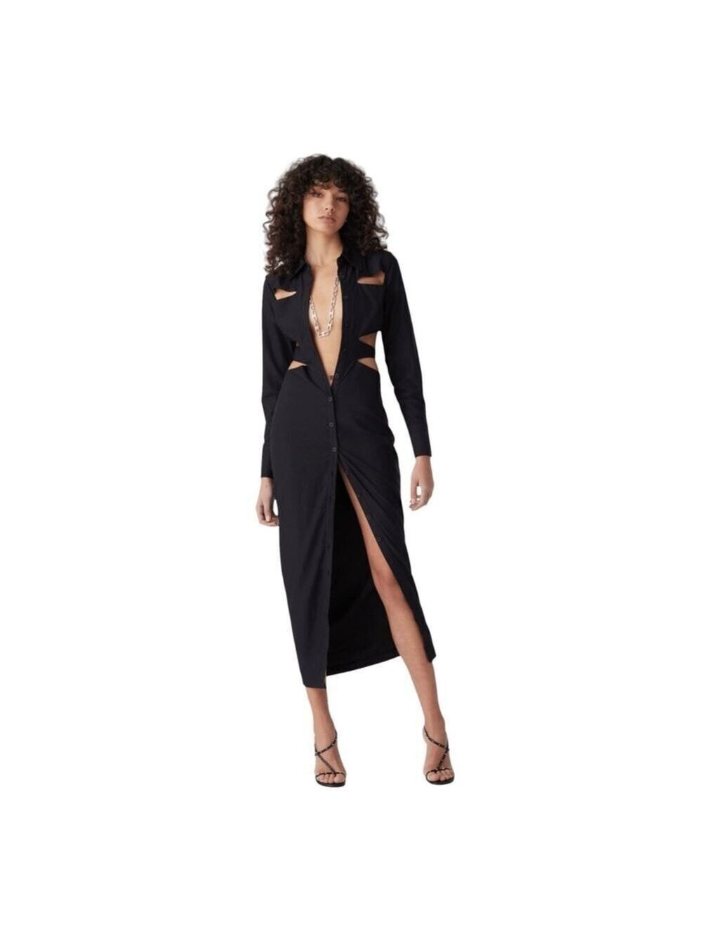 Women's ATOIR Black The Gigi Cut-Out Long Sleeve Dress S
